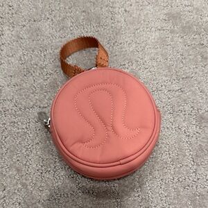 lululemon athletica Coral Pink Round Logo Pouch